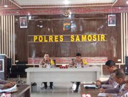 Kapolres Samosir Tanggapi Perkembangan Situasi Kinerja Satuan Fungsi Polres Samosir dalam Anev Mingguan