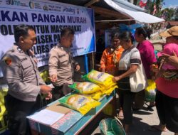 1,5 Ton Beras Terjual di Hari Pertama Gerakan Pangan Murah Polri Polres Samosir