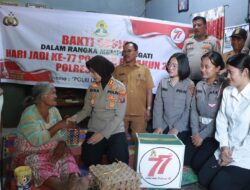 Polwan Polres Samosir dipimpin AKBP Rina Frillya, S.I.K, Peduli Lansia dihari Jadi ke 77 Polwan RI