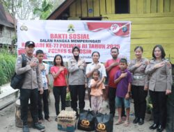 Aksi Sosial Polwan Polres Samosir, Berbagi Kepada THL Polres Samosir