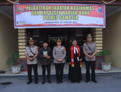 AKBP Rina Sry Nirwana Tarigan Lantik Kasi Humas dan Kapolsek Harian Boho Polres Samosir