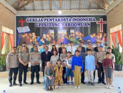 Kapolres Samosir Gelar Minggu Kasih Bersama Jemaat GPI Sidang Pardomuan Rianiate Onanrunggu