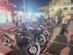 Razia Hingga Minggu Dini Hari, 22 Unit Knalpot Brong Diamankan Polres Samosir