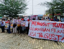 Aksi Unjuk Rasa Warnai Polemik Pilkades Tanjung Gusta, Masyarakat Ajukan 7 Tuntutan