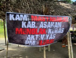 Warga Asahan Pasang Spanduk Tolak Aktivitas PMI